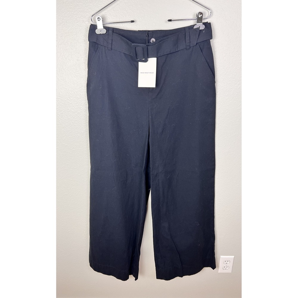 Women's Who What Wear Black Wide‎ Leg High Rise Pants Sz 10 NWT